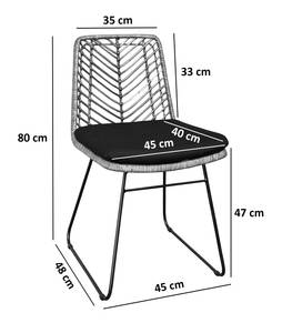 Esszimmerstuhl Rattanstuhl KAIRO Anthrazit