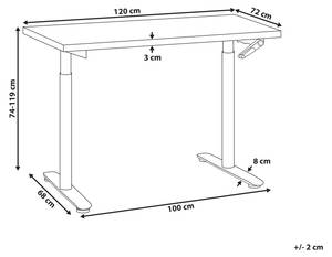 Schreibtisch DESTIN IV Schwarz - Eiche Dunkel - 120 x 74 cm