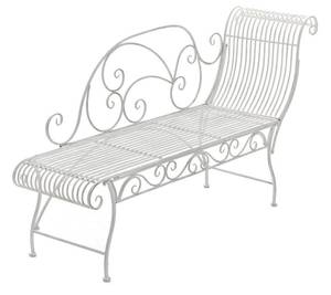 Chaise longue pour jardin Karma Blanc - Métal - 156 x 78 x 46 cm