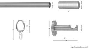 Gardinenstange Easy 1 lfg. Silber - Breite: 530 cm