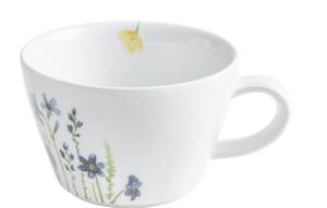 Tasse 0,25 l Wildblume blau/rot Porzellan - 10 x 7 x 10 cm