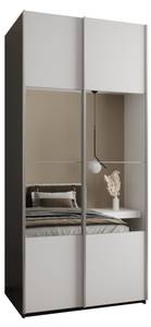 Armoire Lux 4 Noir - Argenté - Blanc - Largeur : 100 cm