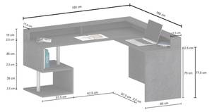 Bureau Sansone Blanc - Bois manufacturé - 180 x 160 x 93 cm