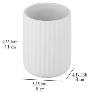 Zahnputzbecher BELLUNO, Keramik, Ø 8 cm Weiß - Keramik - 8 x 11 x 8 cm