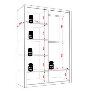 Kleiderschrank BERTI Eiche Hell - Breite: 150 cm