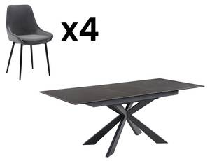 Ensemble table et chaise ALBINA Anthracite