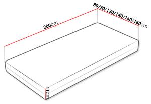 Schaumstoffmatratze Standard 11 Breite: 90 cm