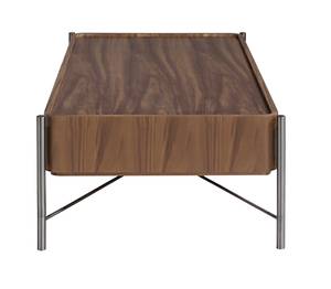 Table basse rectangle en noyer et acier Marron - Bois manufacturé - 120 x 38 x 70 cm