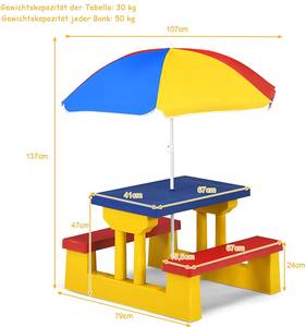 Kinder Sitzgruppe Sitzgarnitur Metall - 107 x 135 x 107 cm