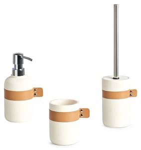 WC-Bürstenhalter + WC-Bürste, weiß Weiß - Keramik - 9 x 40 x 9 cm