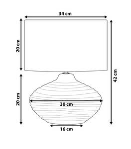 Lampe de table LIMA Gris foncé - Gris - Argenté