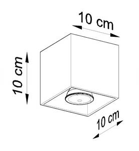 Deckenleuchte Quad Weiß - Metall - Stein - 10 x 10 x 10 cm