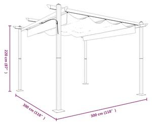 Tonnelle de jardin 3012227 Anthracite - Profondeur : 300 cm