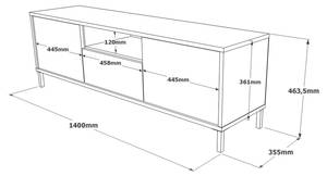 Meuble tv LUVIO RTV140 3D Noir