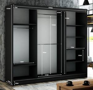 Kleiderschrank RIOCI Schwarz - Weiß - Breite: 250 cm