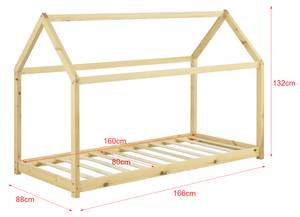 Lit Cabane Netstal avec Matelas Imitation épicéa - 160 x 132 x 80 cm