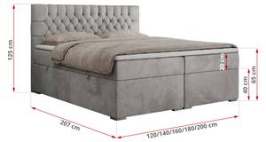 Boxspringbett PERA Breite: 180 cm - H3 - Textil