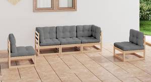 Garten-Lounge-Set (5-teilig) 3009893-2 Grau - Holz