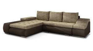 Ecksofa ONTARTO Beige - Braun - Ecke davorstehend links