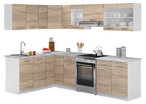 cuisine en angle Rick Marron - Blanc - Bois manufacturé - 167 x 82 x 60 cm