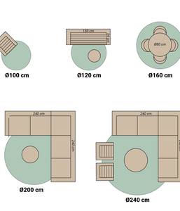 In- & Outdoor Teppich R Tiga Edge Grün - 100 x 100 cm