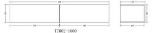 TV Lowboard Fernsehschrank02 Weiß - Tiefe: 160 cm