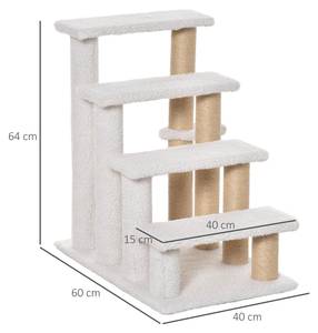 Haustiertreppe D06-093 Glas Weiß - 60 x 64 cm