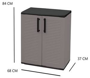 Mehrzweck Außen oder Innenschrank Grau - Kunststoff - 37 x 84 x 68 cm