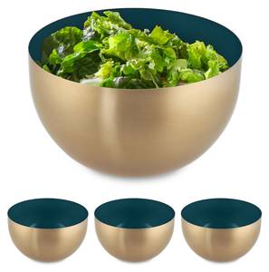 Lot de 4 saladiers inox en vert-doré Vert foncé - Doré