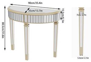 Table Console Fugit Argenté - Verre - 35 x 81 x 90 cm