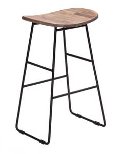 Tabouret de bar Kabayan Marron - Métal - 40 x 65 x 30 cm