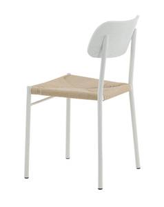 Chaise de salle à manger Polly lot de 2 Imitation acacia - Translucide - Blanc