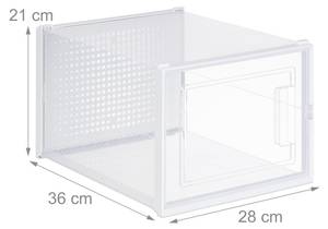 6er Pack Schuhboxen Weiß - Kunststoff - 28 x 21 x 36 cm