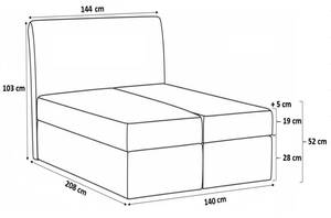 Boxspringbett RICKIE 140x200 ROT Rot