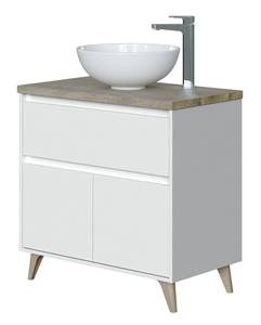 Sous-lavabo Berkeley Blanc et orme Blanc - Bois manufacturé - 79 x 46 x 80 cm