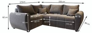 Ecksofa MADISON L L-S Braun