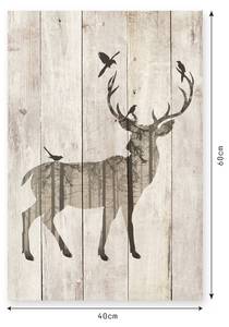 Holzpaneel Wasserhirsch Beige - Massivholz - 40 x 60 x 40 cm