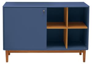 COLOR LIVING Small Sideboard Blau - Blaubeerblau - Eiche Dekor