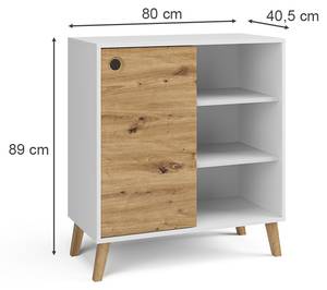 Sideboard Jessica Weiß - Holzwerkstoff - 89 x 80 x 41 cm