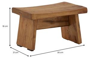 Mahagoni-Hocker FLORESTA Braun - Massivholz - Holzart/Dekor - 30 x 18 x 21 cm