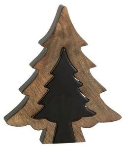 Weihnachtsbaum Chalet Chic Schwarz - Holz teilmassiv - 26 x 4 x 30 cm