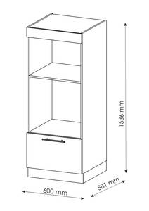 Mikrowellenschrank Fame-Line 38430 Hochglanz Weiß - Sonoma Eiche Trüffel Dekor