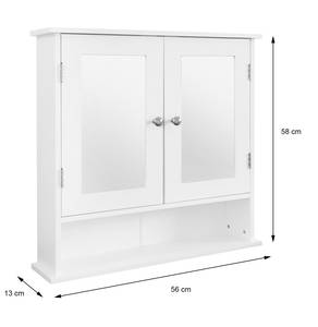 armoire de toilette blanc 56x58x13 cm Blanc - Bois manufacturé - 13 x 58 x 56 cm