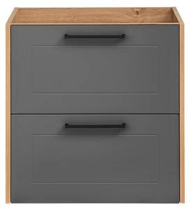 Armoire sous lavabos MADERA CUW60 2D Gris foncé - Chêne