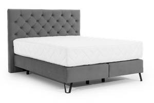 Boxspringbett BALIAN Silber / Grau - Silbergrau - Breite: 178 cm