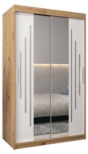 Armoire à portes coulissantes york 1 Imitation chêne - Blanc - Largeur : 120 cm - 2 porte