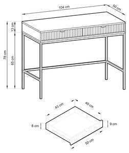 Schminktisch CORTADO GOLD T104 Weiß - Holzwerkstoff - 104 x 78 x 50 cm