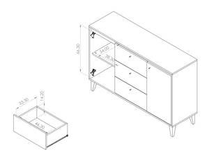 Kommode DUNVOS Braun - Weiß - Holzwerkstoff - 135 x 91 x 40 cm