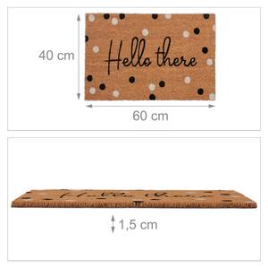 Tapis coco « Hello there » Noir - Marron - Blanc - Fibres naturelles - Matière plastique - 60 x 2 x 40 cm