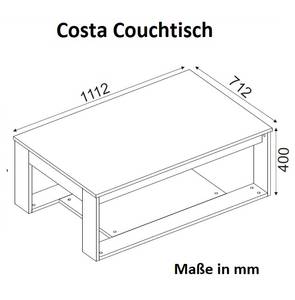 Couchtisch Costa Eiche Braun - Holzwerkstoff - 111 x 40 x 71 cm